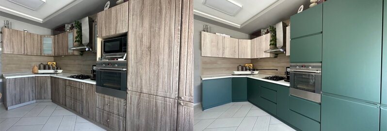 Ak máte kuchynské skrinky v poriadku, stačí vymeniť len pár dvierok a výsledok vidieť na prvý pohľad